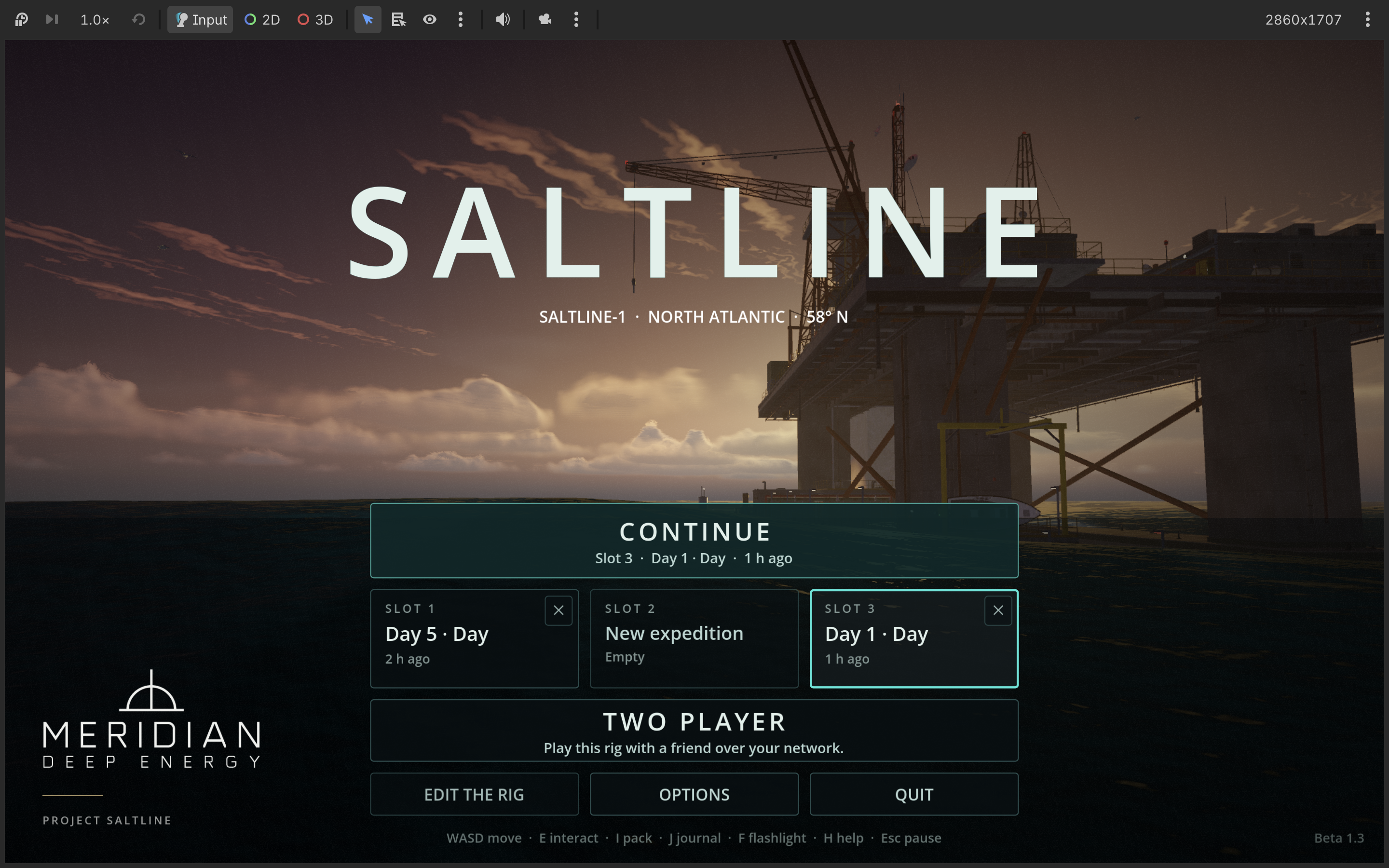 SALTLINE title screen